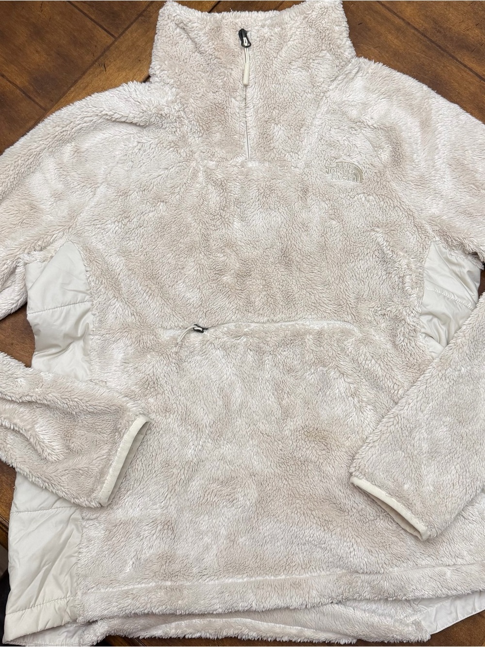 The North Face Sherpa Fleece 1/4 Zip Pullover Cream Women’s L